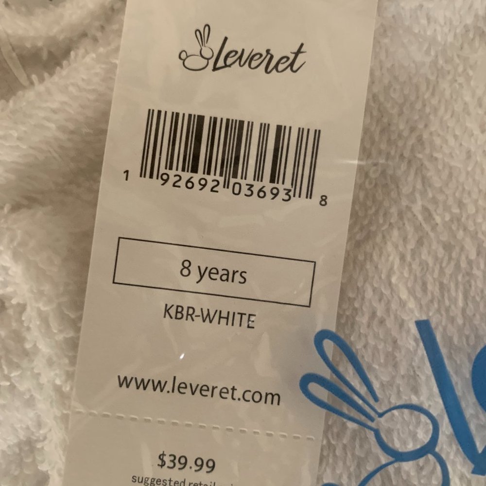 Girls Size 8 White Terry Cloth Robe